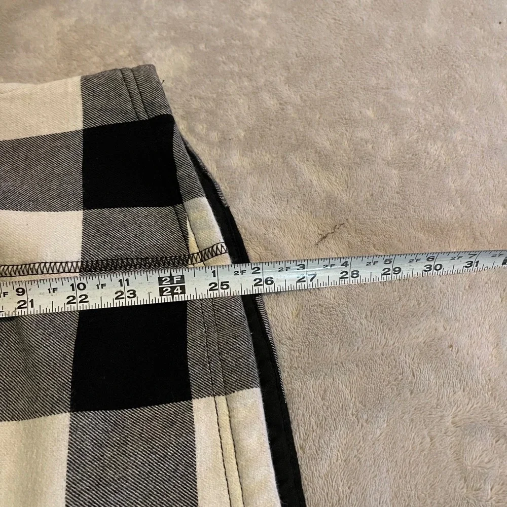 Orvis Jacket Womens XL Black White Buffalo Plaid Fleece Lined Snap Front Shirt